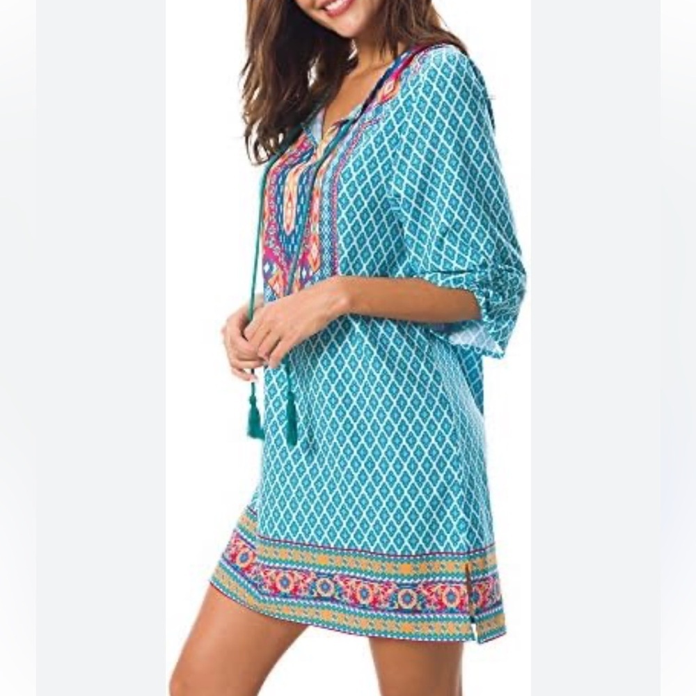 Boho Tinic dress top size medium